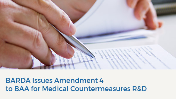 BARDA Issues Amendment 4 to BAA for Medical Countermeasures R&D