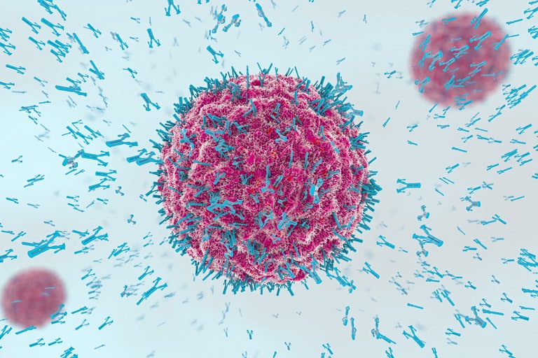 Antibodies attacking virus cell for BARDA Funding