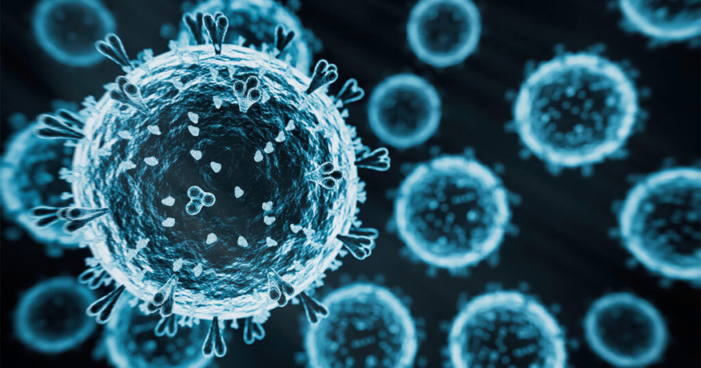 3d rendered image of highly pathogenic avian influenza