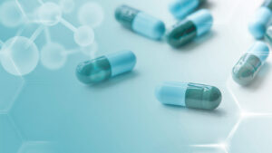 Medicine capsules global health with geometric pattern digital r